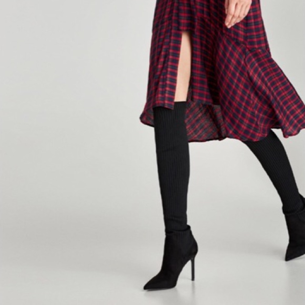 ZARA Over The Knee Sock Boots